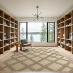 Golden Tan Woven Lattice Rug
