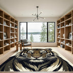 Bold Tiger Face Portrait Rug
