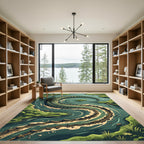 Coiled Alligator Swamp Serpent Rug