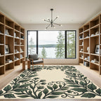 Art Nouveau Green Foliage Vines Rug