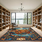 Hunting Scene With Lions And Deer Rug