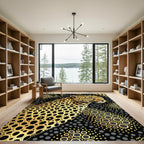 Glamorous Gold Leopard Geometric Art Rug
