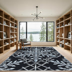 Silver Geometric Crystallized Snowflake Rug