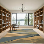 Abstract Earth Tones Winding Hills Rug