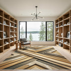 Geometric Golden Oak Chevron Accent Rug