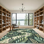 Lush Sage Green Winding Forest Path Rug