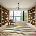 Sandy Beach Waves Abstract Line Rug