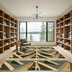 Tonal Terracotta Pyramid Staircase Maze Rug