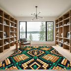 Emerald Gold Cobra Diamond Reptile Rug