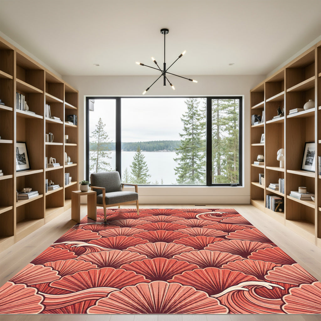 Coral Fan Wave Repeating Rug