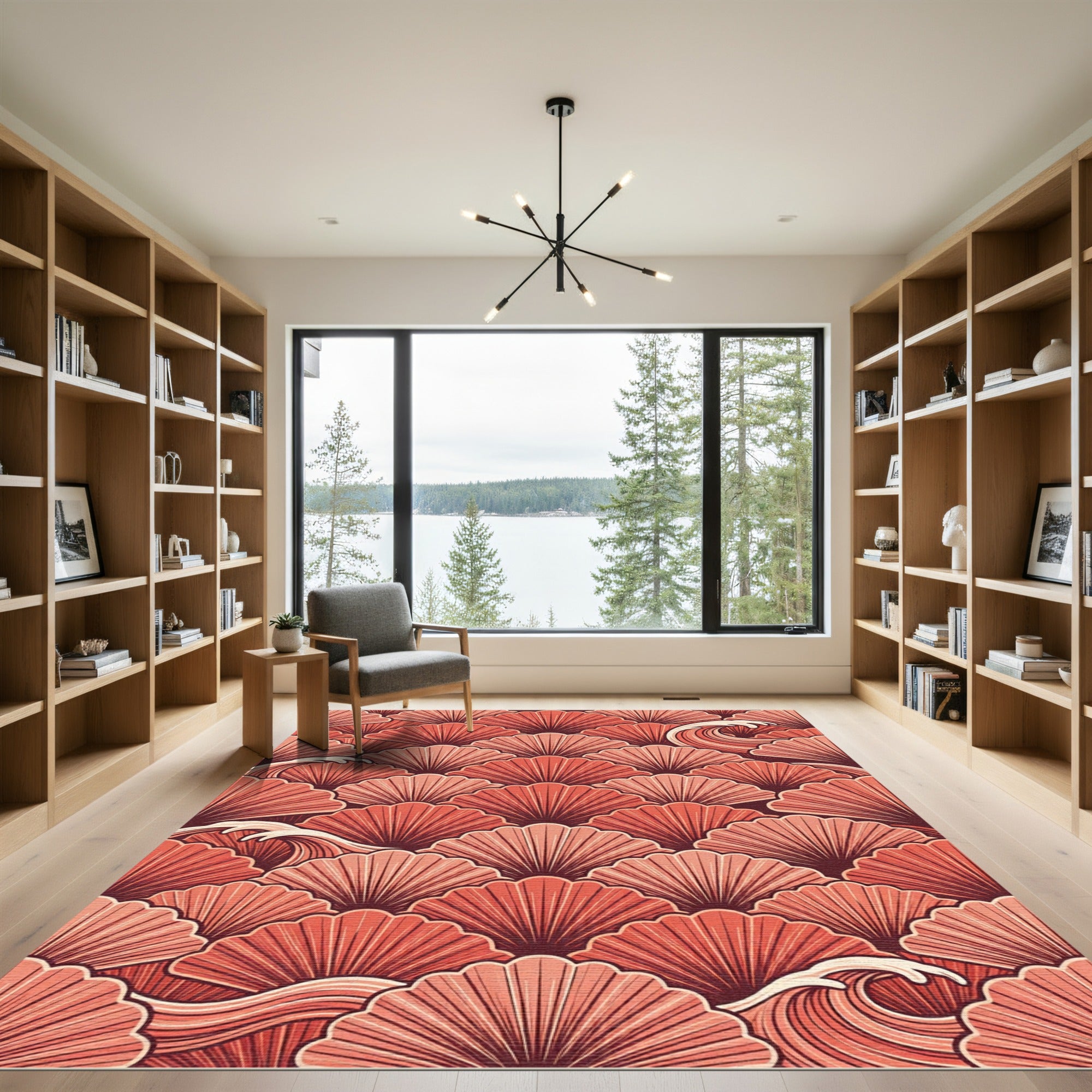 Coral Fan Wave Repeating Rug