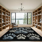 Monochromatic Gray Claw Impression Arrangement Rug
