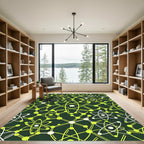 Atomic Structure Lime Green Rug