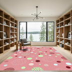 Pink Coral Polka Dot Scatter Rug