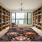 Art Nouveau Lotus Fan Arrangement Rug