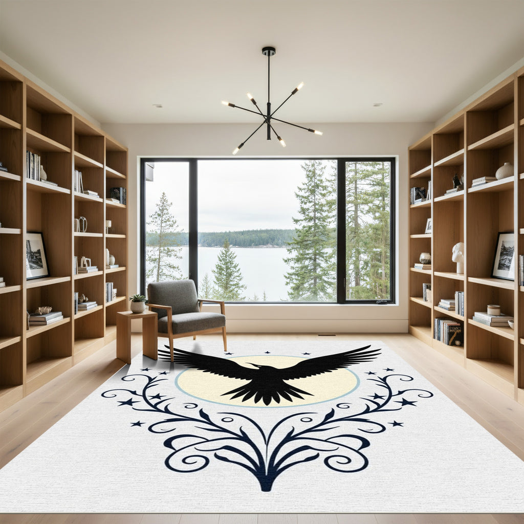 Black Raven Celestial Swirls Rug