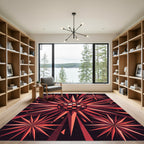Red Disco Ball Starburst Explosion Rug