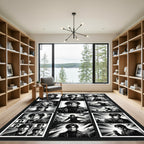 Noir Charcoal Manga Montage Illustration Rug