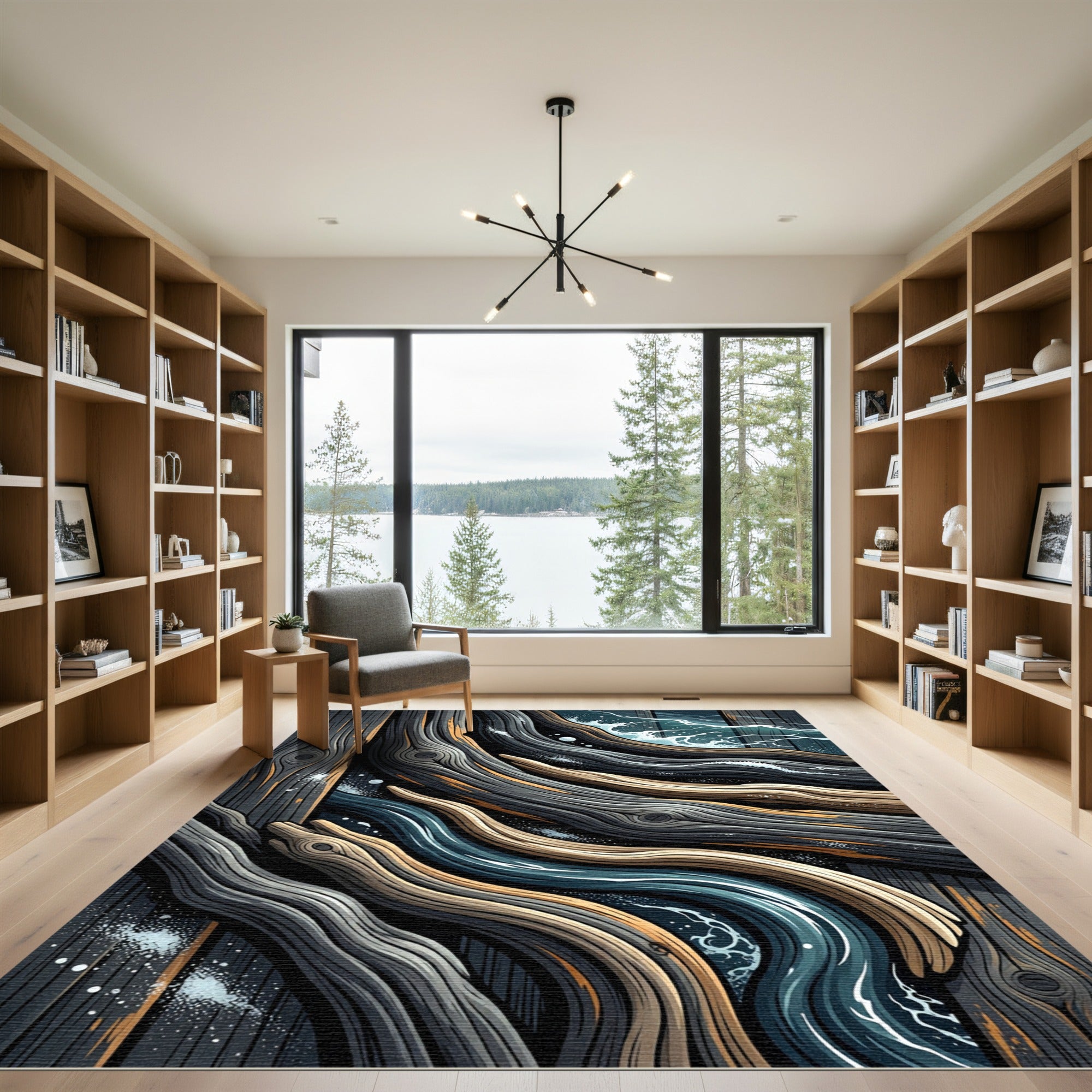 Coastal Driftwood Wood Grain Rug