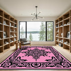 Chic Pink Mandala Filigree Rug