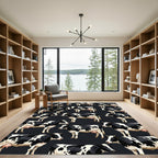 Modern Black and White Holstein Cow Rug