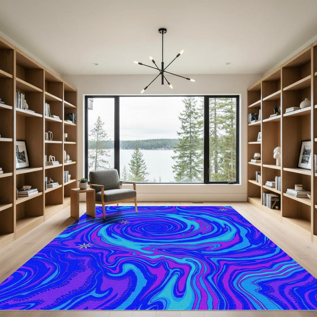 Vibrant Swirl Galaxy Star Rug