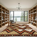 Earth Tone Southwestern Geometric Zigzag Rug