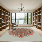 Coral Flourish Medallion Intricate Rug