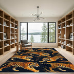 Bold Orange Tiger Stripe Repeating Rug