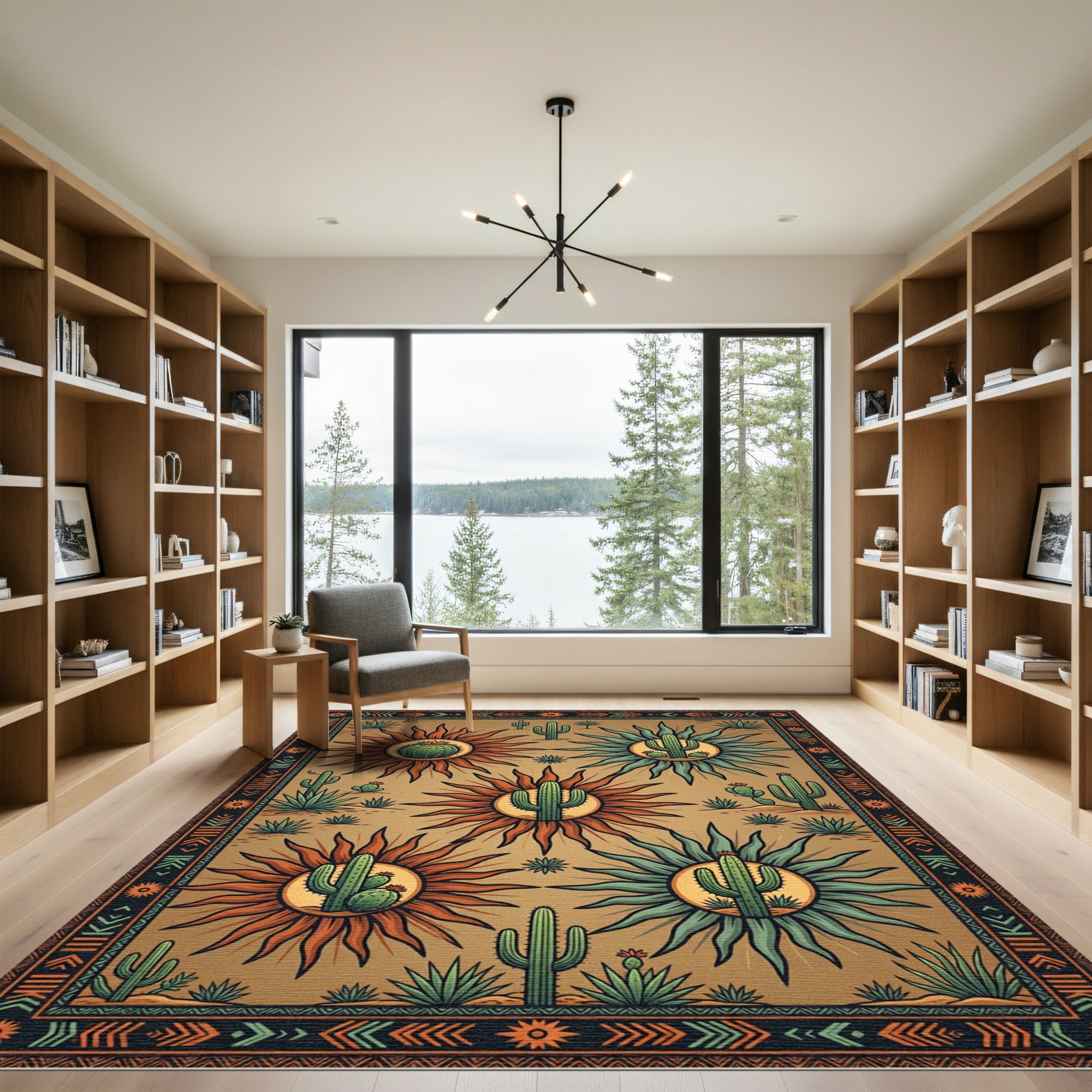 Southwest Sun Cactus Earthy Area Rug