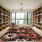 Coral Heart Burst Abstract Rug