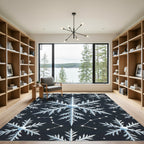 Winter Snowflake Constellation Night Rug