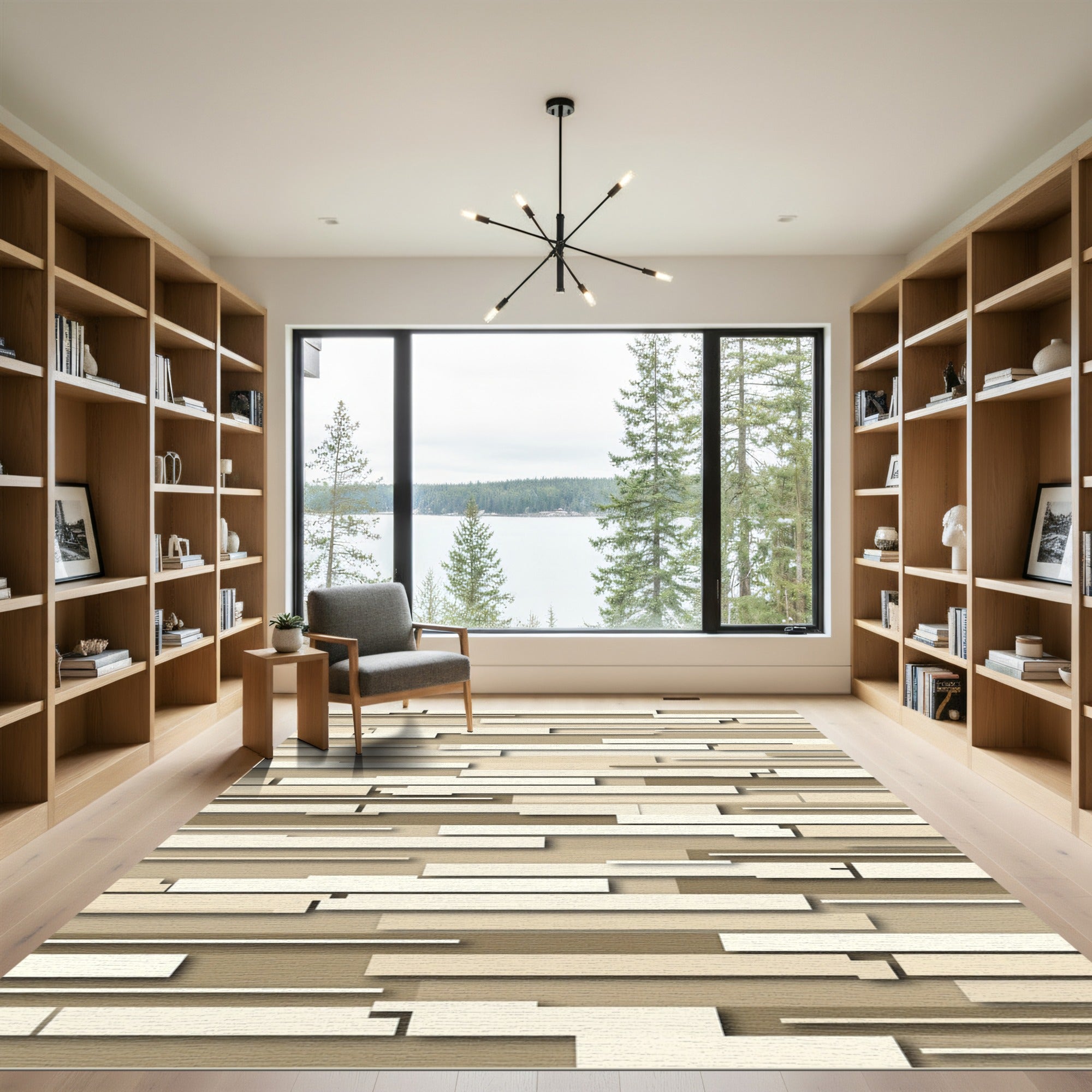 Earthy Tones Horizontal Stacked Stripes Rug