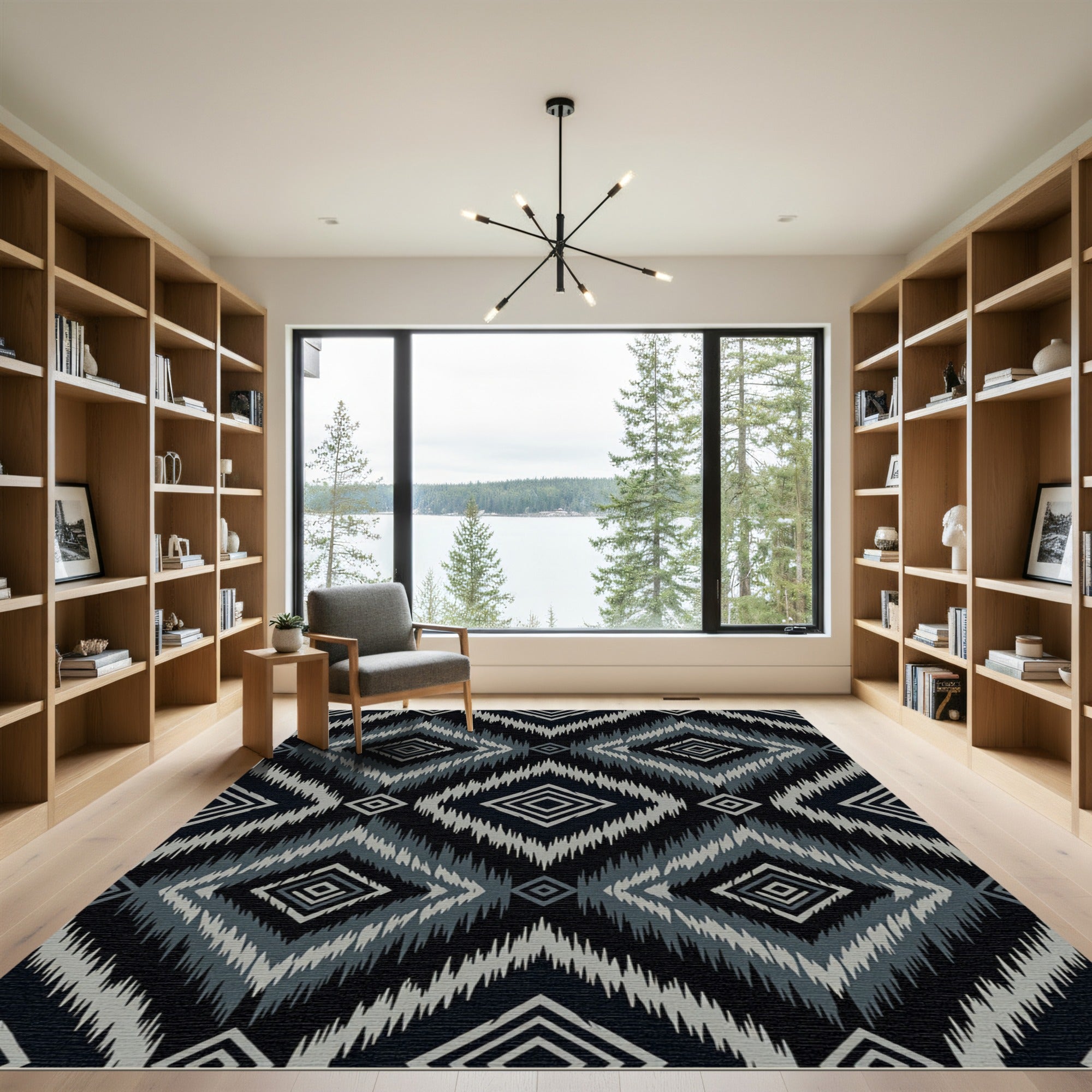Gray Diamond Tribal Sun Rug