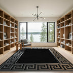 Metallic Greek Key Frame Rug