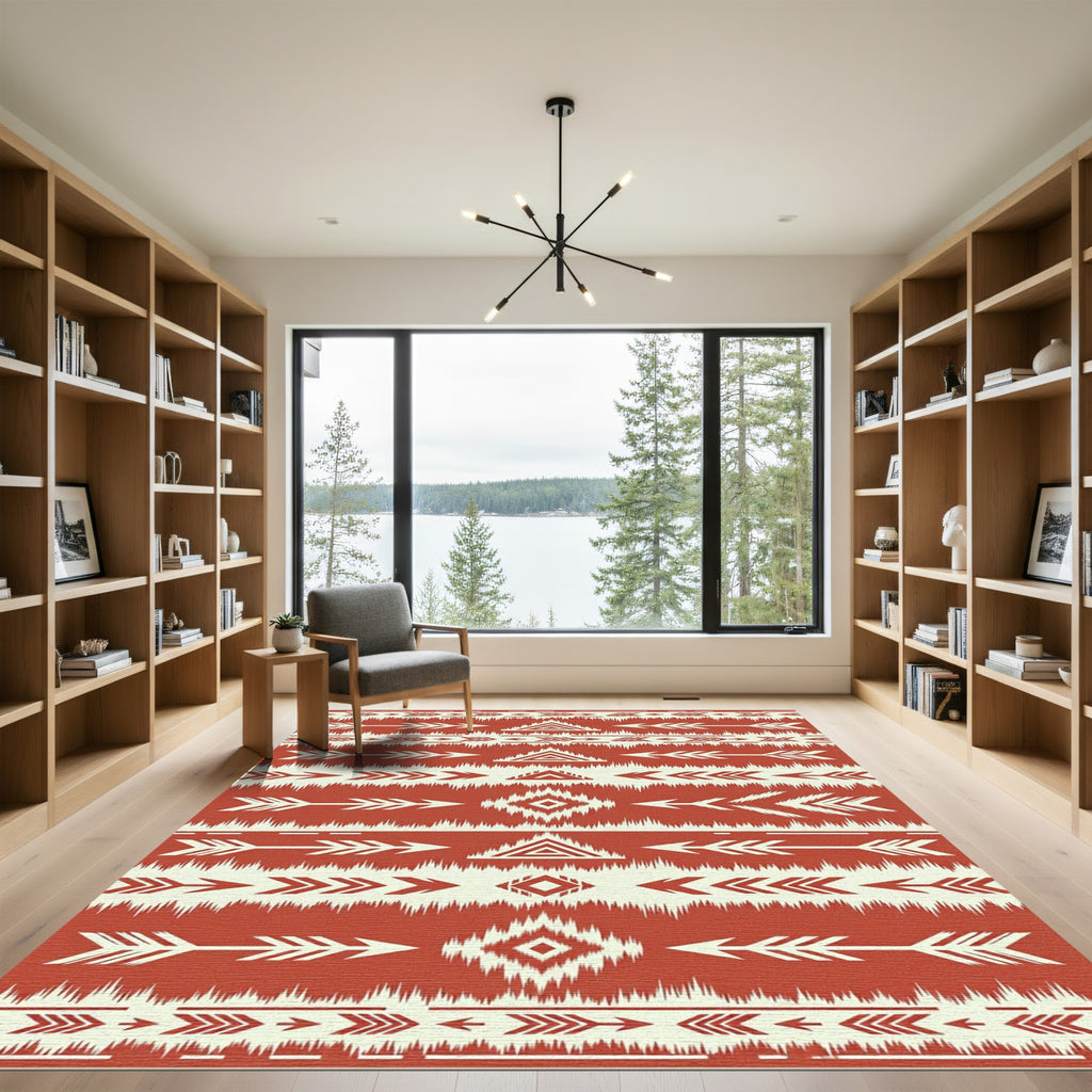 Terracotta Arrow Geometric Tribal Rug