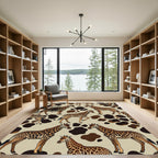 Brown Giraffe Safari Pattern Rug