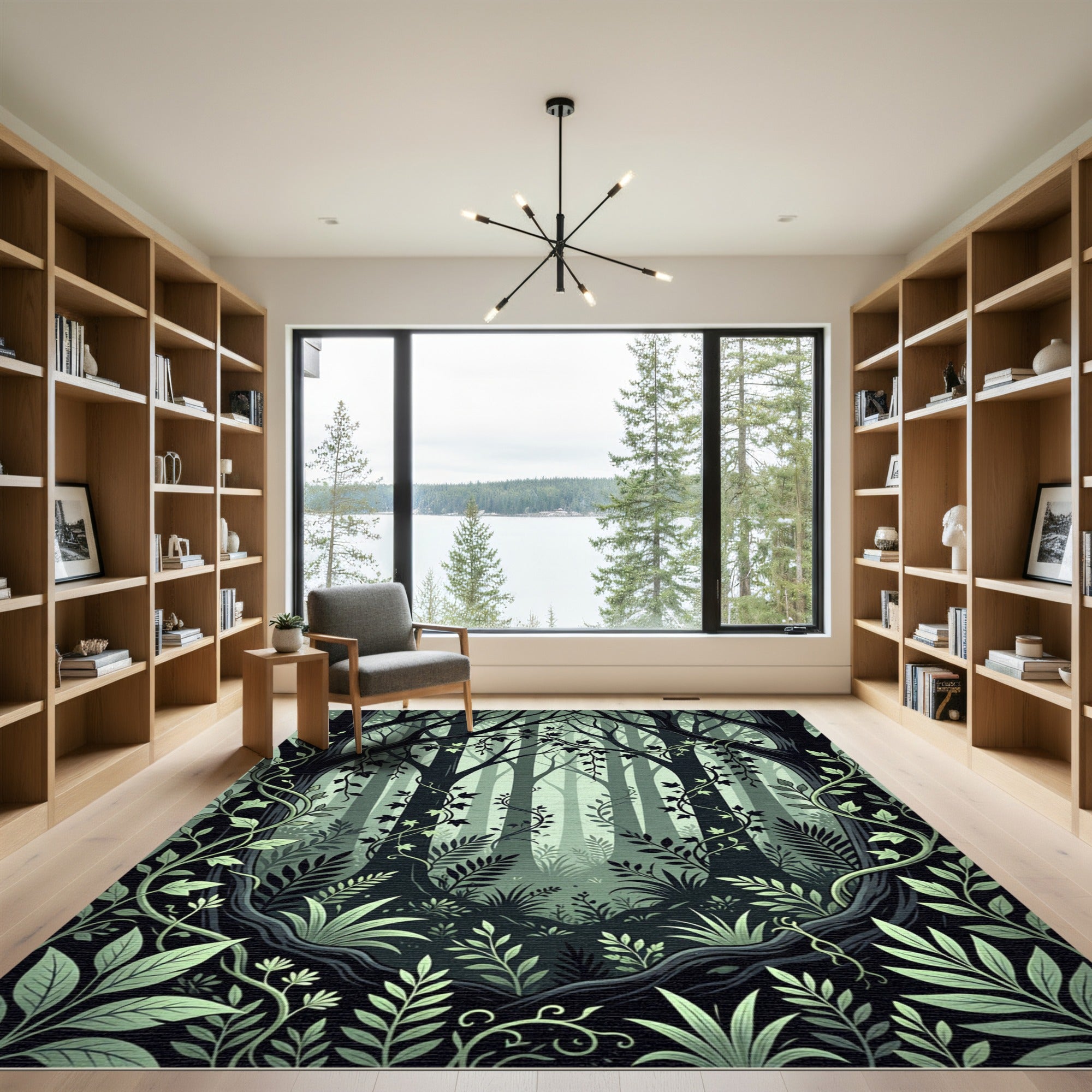 Enchanted Forest Fern Ivy Botanical Rug