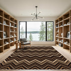 Brown Earth Tone Chevron Zigzag Rug