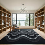 Monochromatic Layered Waveform Lines Rug