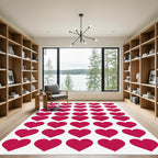 Crimson Heart Grid Repeat Rug