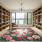 Pink Rose Trellis Garden Accent Rug