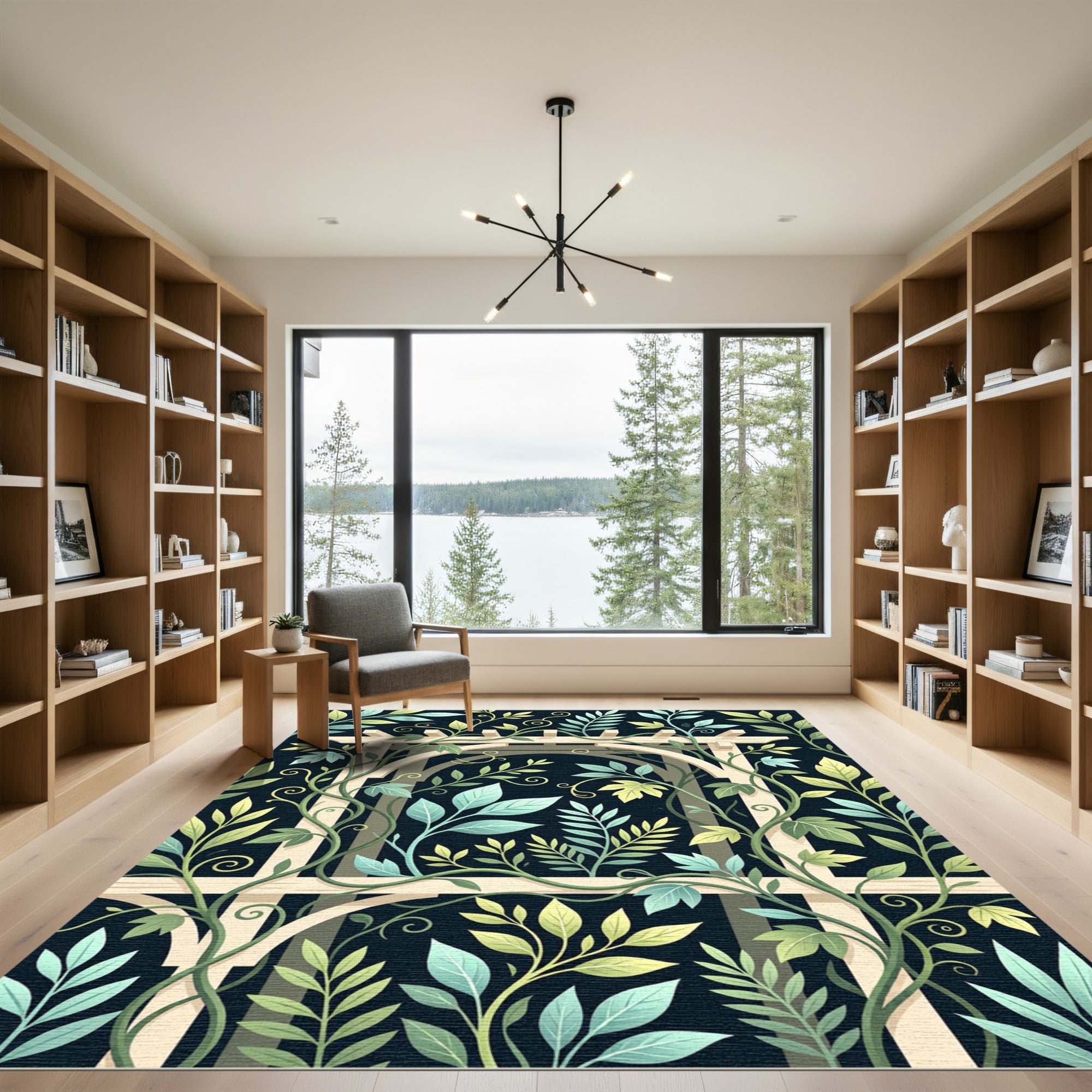 Botanical Trellis Vine Cream Sage Green Rug