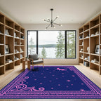 Pink Dog Starry Night Border Rug