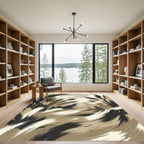 Abstract Earthy Tone Brushstroke Swirl Rug