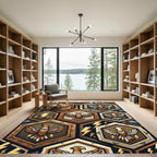 Golden Eagle Geometric Hexagon Lightning Earthy Rug