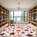 Crimson Orange Star Medley Rug