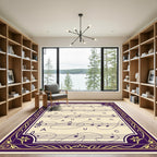 Vintage Purple Gold Music Sheet Rug