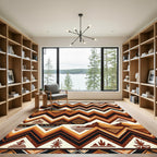 Earthy Geometric Mountain Zigzag Rug