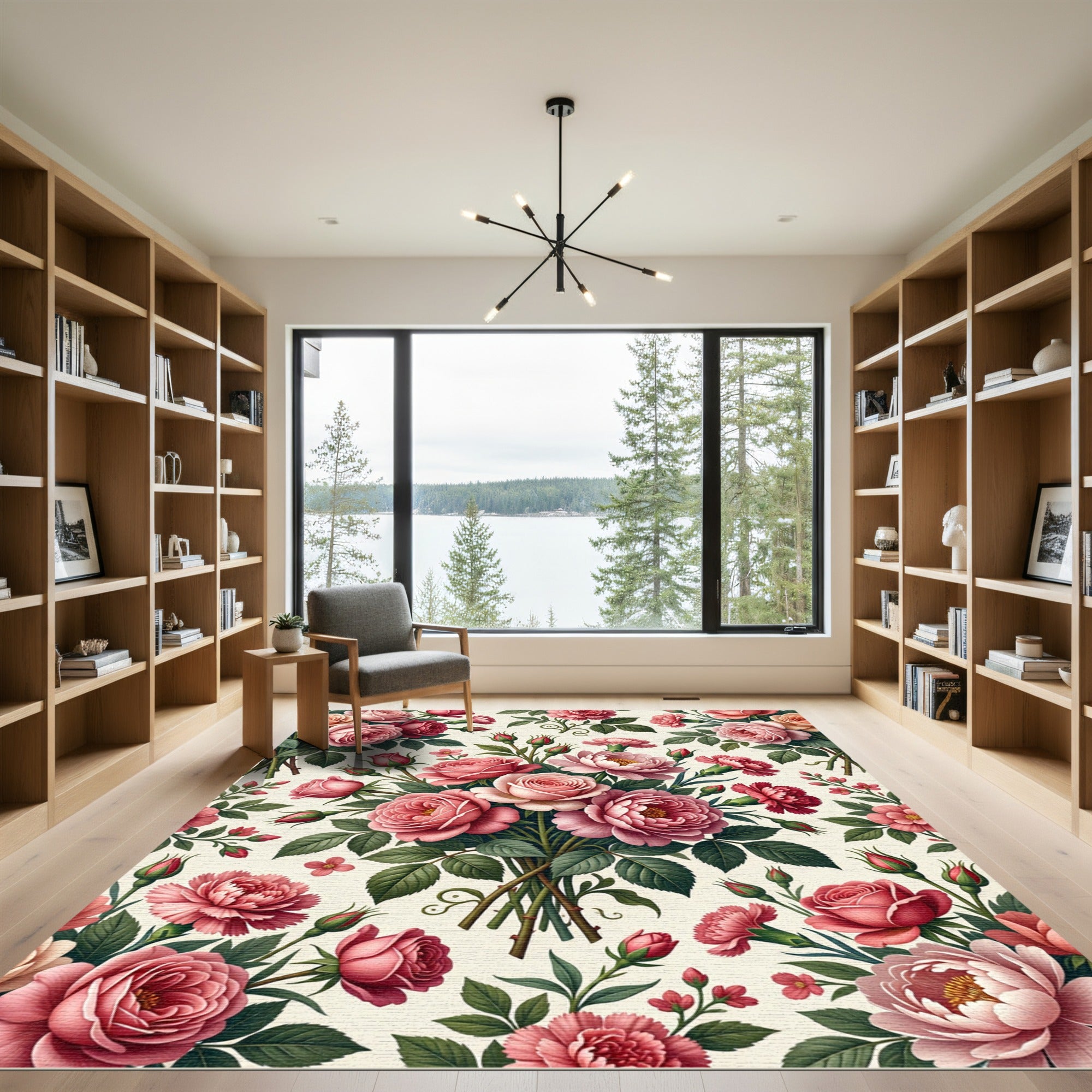 Vintage Rose and Carnation Bouquet Rug